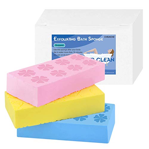 3 pcs Exfoliating Bath Sponge, Asian Bath Sponge for Shower, Korean Moisturizer and Exfoliator Body Sponge, Japanese Spa Cellulite Massager Dead Skin Sponge Remover for Body