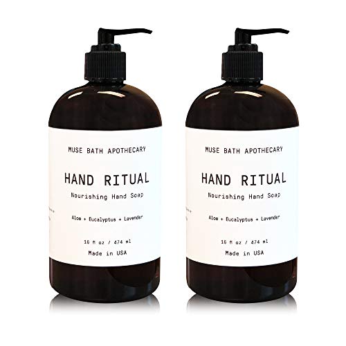 Book Cover Muse Bath Apothecary Hand Ritual - Aromatic and Nourishing Hand Soap, 16 oz, Infused with Natural Essential Oils - Aloe + Eucalyptus + Lavender, 2 Pack