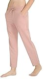 Marycrafts Women's Casual Summer Beach Lounge Tapered Pull On Pants L Pink
