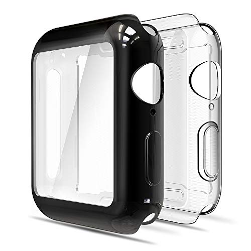 Simpeak [2-Pack] Compatible with Apple Watch Screen Protector 40mm, [Full Coverage] Soft Screen Protector Bumper Cover for Apple Watch Series 4 40mm, Clear