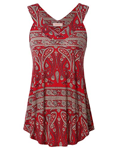 YOYAN Womens V Neck Tanks Casual Sleeveless Tank Tops Comfy Tunic Shirt for Leggings for Summer
