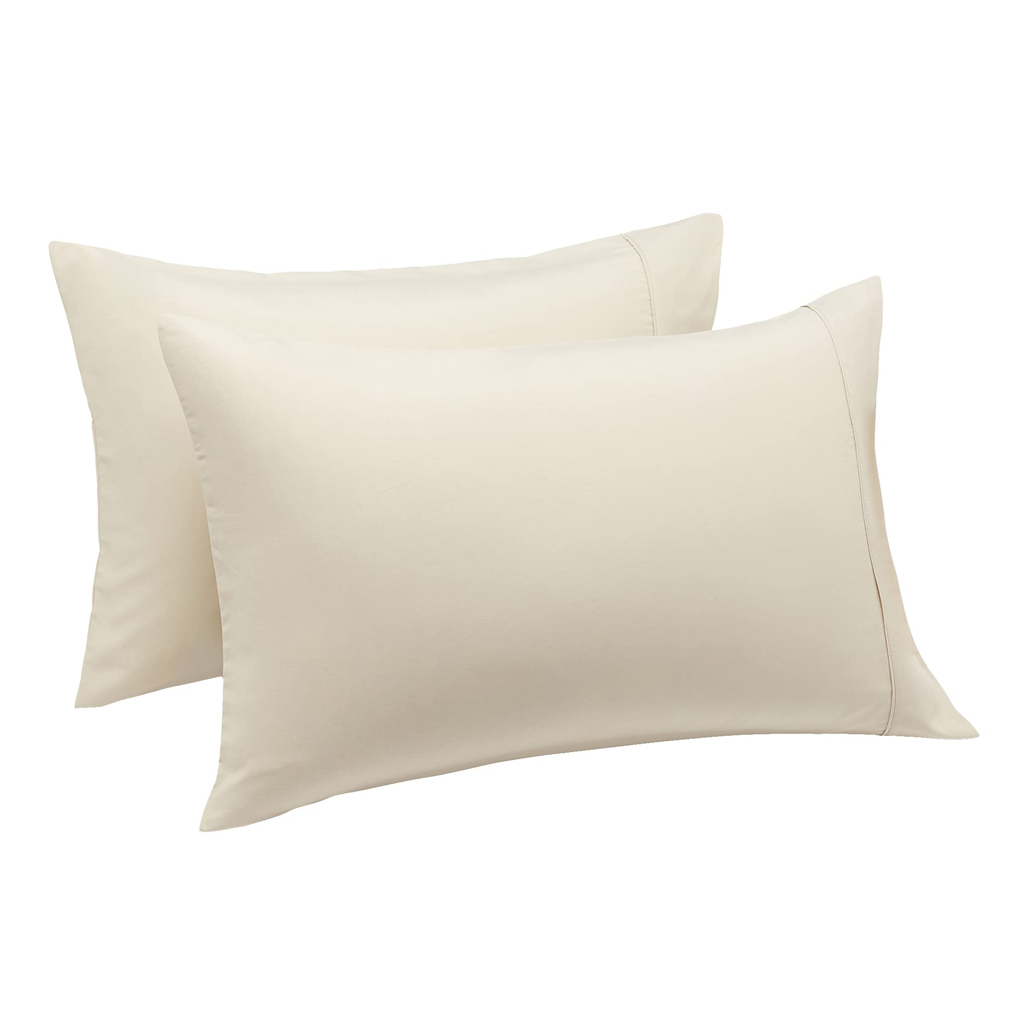 Book Cover Amazon Basics Lightweight Super Soft Easy Care Microfiber Pillowcases - 2-Pack - King, Beige King Pillowcases Beige