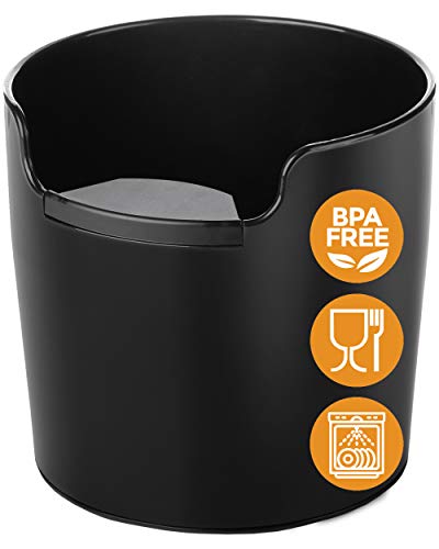 NEW: HomeffectÂ® Coffee Knock Box with Improved Handling - Innovative Espresso & Coffee Machine Accessories - Coffee Waste Bin, black - Barista Accessories for collecting & recycling Coffee Grounds