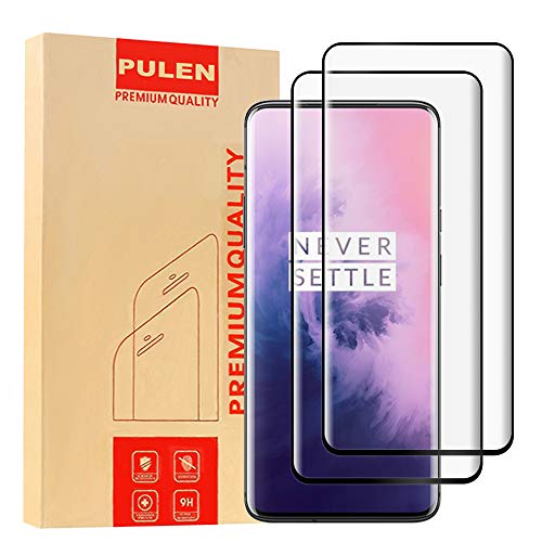 Book Cover [2 Pack] PULEN for OnePlus 7 Pro Screen Protector,HD [3D Full Coverage][Anti-Scratch][Bubble Free] 9H Hardness Tempered Glass for Oneplus 7 Pro (Black)