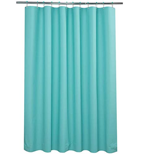 Book Cover AmazerBath Plastic Shower Curtain, 72 x 78 Inches EVA 8G Shower Curtain with Heavy Duty Clear Stones and 12 Metal Grommet Holes Waterproof Thick Bathroom Curtains-Teal