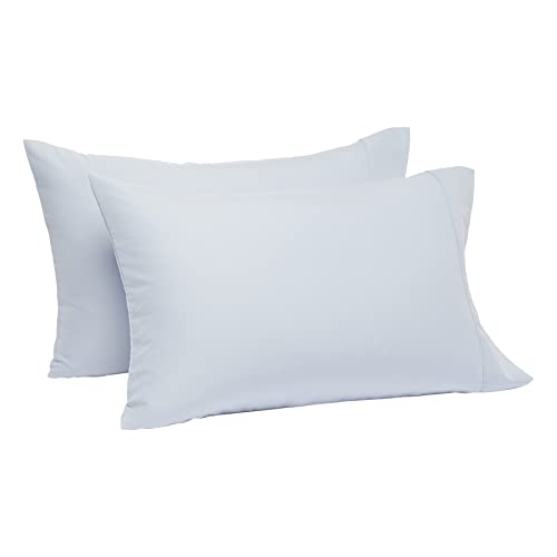 Book Cover Amazon Basics Lightweight Super Soft Easy Care Microfiber Pillowcases - 2-Pack - King, Light Blue