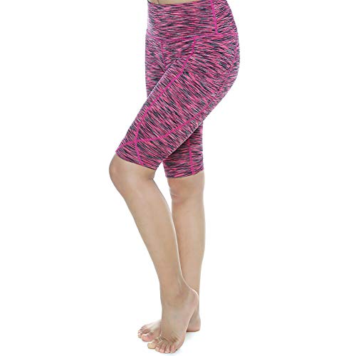Book Cover YOGAFEEL Women's Girl's High Waisted Athletic Short Pants Leggings Non See-Through Yoga Shorts Purple XXLarge YGF50017-6XXL