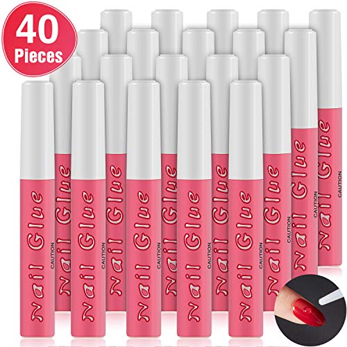 Nail Tip Glue Beauty False Adhesive Nail Glue Tip Nails Acrylic Glue for Nails Tips Make Up, 0.07 oz (40 Pieces)