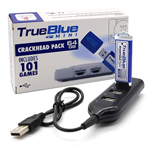 Aosai True Blue Mini Crackhead Pack for Playstation Classic 2-Players 64GB 101 Games Crackhead Pack for Playstation Accessories