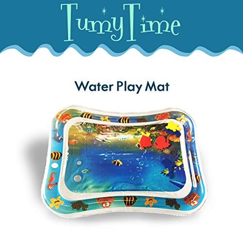 Baby Water Play Mat for Tummy Time - Inflatable Mats for Infants and Babies - Infant Pad Playmat Toys for Girls & Boys - Girl and boy Toy Activity Center 0-6 Months Sensory Floor Splash Pads watermat