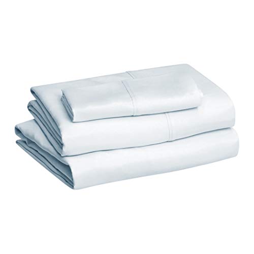 Amazon Basics Lightweight Super Soft Easy Care Microfiber Bed Sheet Set with 14â€ Deep Pockets - Twin, Light Blue