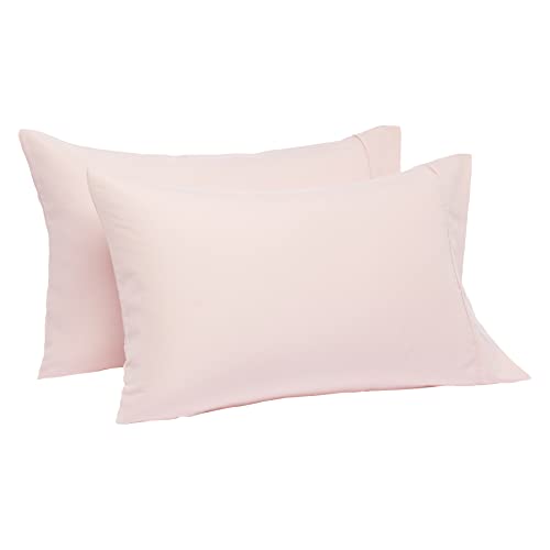 Book Cover Amazon Basics Lightweight Super Soft Easy Care Microfiber Pillowcases - 2-Pack - King, Blush Pink