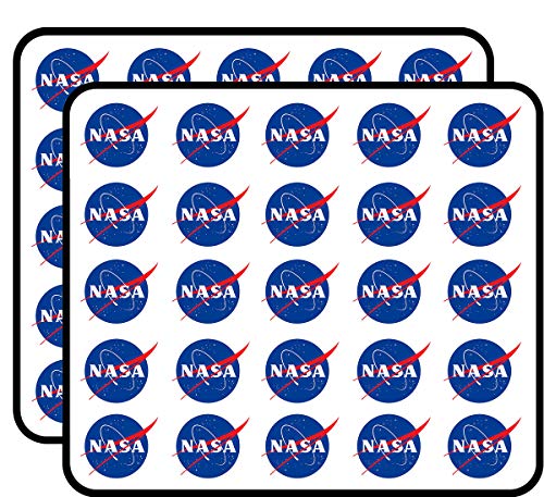 NASA 50 Pack 1" Stickers for Scrapbooking, Calendars, Arts, Kids DIY Crafts, Album, Bullet Journals