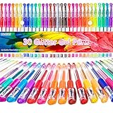 Reaeon Glitter Gel Pens - Color Gel Pens - Gel Pen for Adults- Coloring Gel Pens Set - Sparkle Gel Pens for Coloring Books Doodling Bullet Journaling