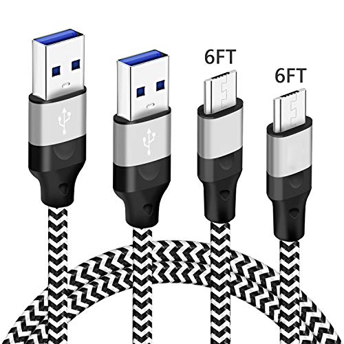 Micro USBÂ ChargingÂ Cable Charger Cord forÂ Kindle Fire 7 8 10 HD 8 10 Tablet Kids Edition,LG K40 K50 Q60,Aristo 3+,Solo LTE,Tribute Empire,Rebel Phoenix 3 4 Plus LTE,Fast Phone Charge Wire 6ftÂ 2-Pack