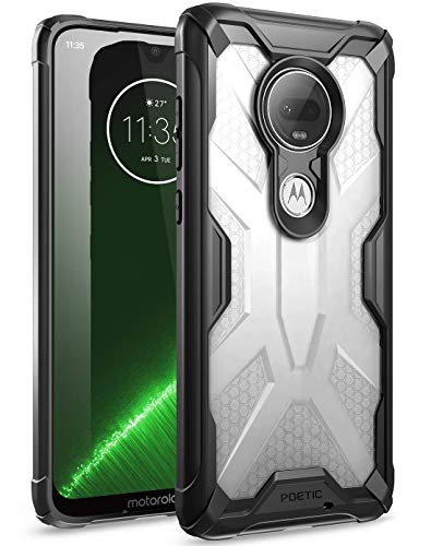 Moto G7 Case, Poetic Premium Hybrid Protective Clear Bumper Cover, Rugged Lightweight, Military Grade Drop Tested, Affinity Series, DO NOT FIT Moto G7 Power or Moto G7 Play, Frost Clear/Black