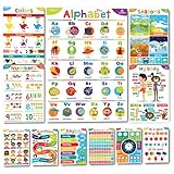 Sproutbrite 11-Pack Educational Posters for Toddlers (14"x20") – Large Classroom Decorations for Preschool & Homeschool – Includes Alphabet, Numbers, Seasons, and Emotions – High-Visibility Learning Charts for Ages 3-5