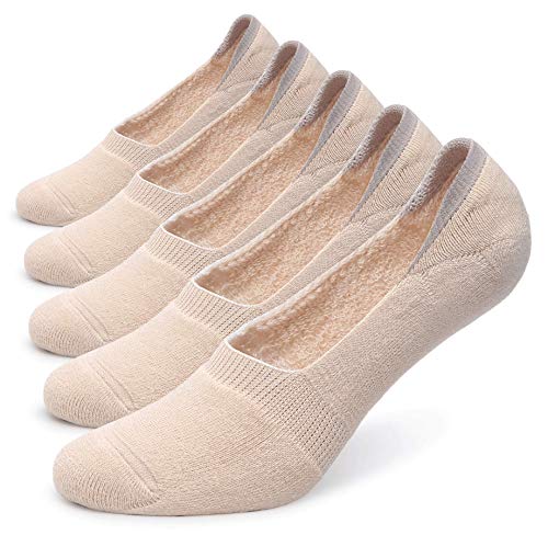 Pareberry Women's Thick Cushion Cotton Athletics Casual Low Cut Flat Non-Slip Boat Liner No Show Socks-5/10 Pack