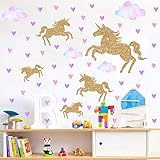 Watercolour Unicorn Wall Stickers Kids Wall Decals Peel and Stick Removable Wall Decor for Kids Nursery Bedroom Living Room(Cloud Unicorn)