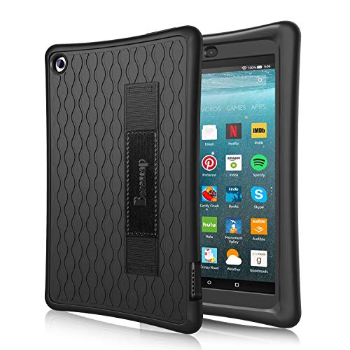 Benazcap Case for All New Fire 7 2019 Release,Lightweight Silicone Back Cover with Corner Protection Shockproof Anti Slip Feature for 7 Inch 2019 Tablet(9th Gen),Black