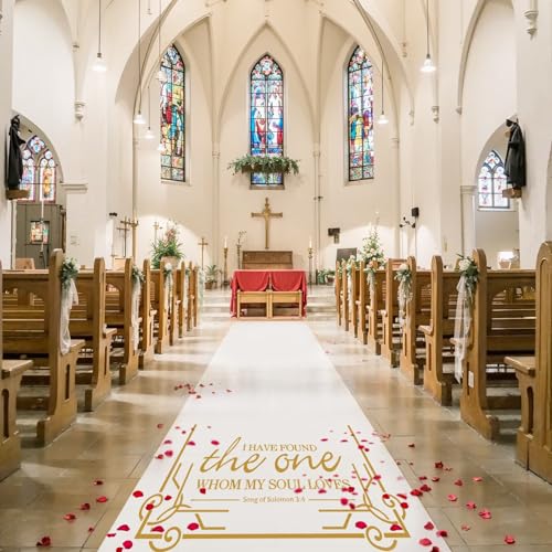 Healon Wedding Decor Aisle Runners for Weddings Outdoor Accessories Runner Rug 100 x 3 ft Golden
