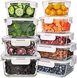 PrepNaturals Glass Food Storage Containers with Lids - Leakproof Meal Prep Container - Bento Box for Lunch - Dishwasher, Microwave, Oven & Freezer Safe (Multi-Compartment)