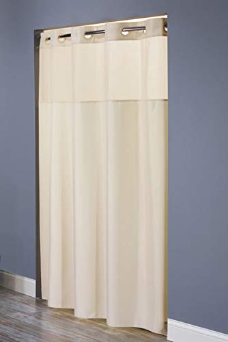 Book Cover Hookless HBH49MYS05SL77 Shower Curtain Illusion Beige- Longer Length 71