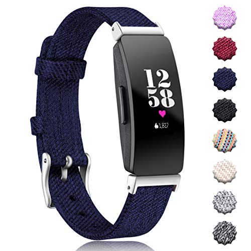 Maledan Band Replacement for Fitbit Inspire and Inspire HR Bands, Small, Dark Blue