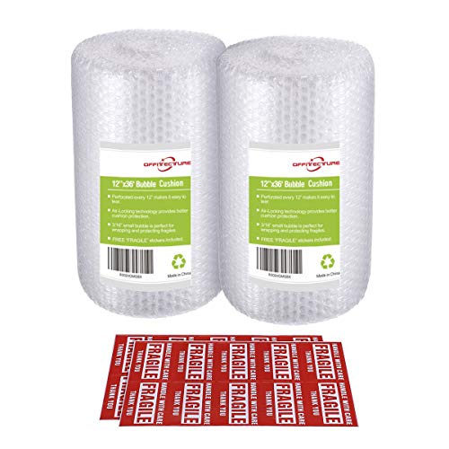 Book Cover 2-Pack Bubble Cushioning Wrap Rolls, 3/16