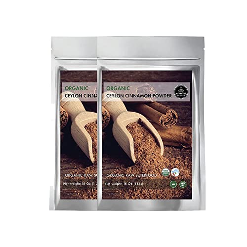 Naturevibe Botanicals Premium Quality Organic Ceylon Cinnamon Powder (2lb), Ground | Raw, Gluten-Free & Non-GMO | 2 Pack of 1 lb eachâ€¦