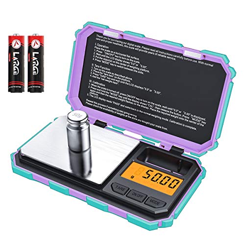 Book Cover [2019 New] Brifit Digital Mini Scale, 200g /0.01g Pocket Scale, 50g Calibration Weight, Electronic Smart Scale, LCD Backlit Display, 6 Units, Auto Off, Tare, Stainless Steel- M