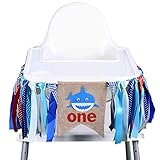 Samahara Shark Party Supplies One Birthday Party High Chair Banner Garland 1st Baby Boy Party Decorations