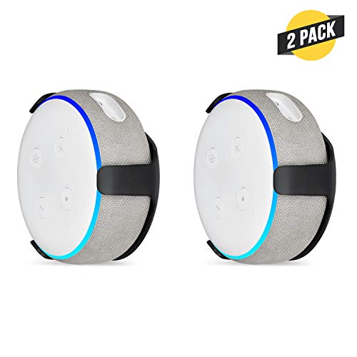 Book Cover Wall Mount Compatible with Echo Dot (3rd Gen) - Mounting Alternative for Your Alexa Smart Speaker (Black, 2 Pack)