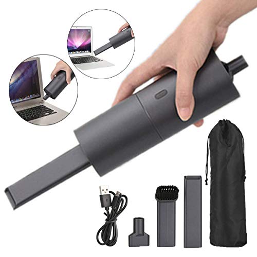 XHIF Mini Handheld Vacuum Cleaner (Upgraded Version) Rechargeable Wireless Dual-Use Vacuum Smokable Portable Wireless Mini USB Vacuum Cleaner & Blower for Home, Car,Keyboard(Black)