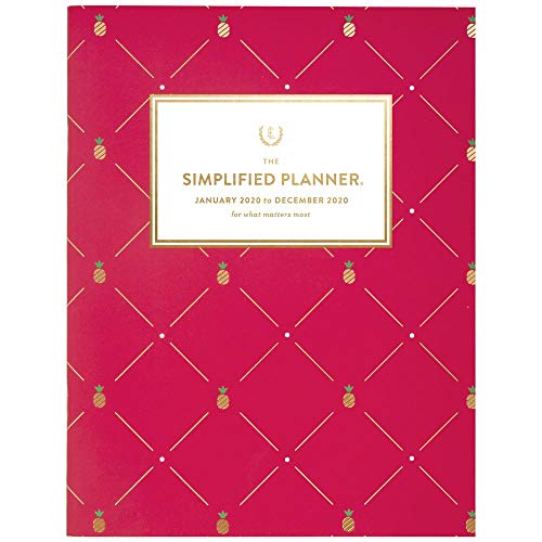 Simplified by Emily Ley 2020 Monthly Planner, 8-1/2" x 11", Large, Pink Pineapple (EL300-091)