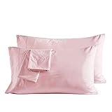 Dreaming Wapiti Pillowcases, 100% Washed Microfiber Pillowcases King for Hair and Skin -2 Pack with Envelope Closure (Pink Mocha, King)