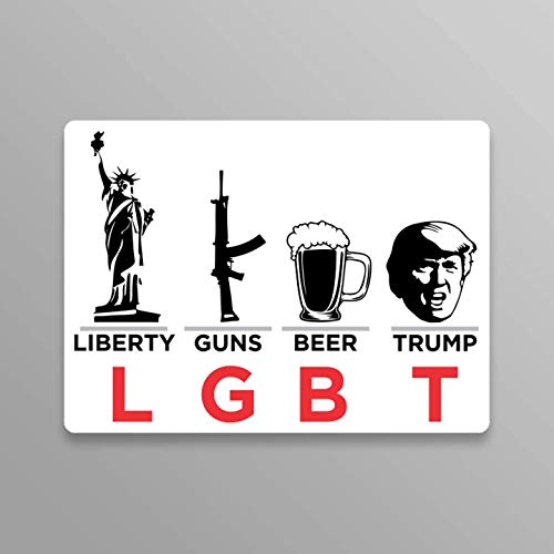 JMM Industries Trump Sticker Liberty Guns Beer Trump LGBT Vinyl Decal Sticker 2-Pack 5.5-Inches Trump Pence 2020 Keep America Great Premium Quality Vinyl Sticker UV Protective Laminate PDS2041