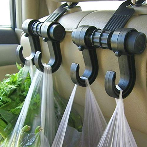 2pcs/Pack Car Vehicle Back Seat Headrest Hook Hanger Storage for Purse Groceries Bag Handbag