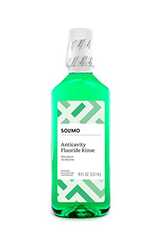 Amazon Brand - Solimo Anticavity Fluoride Rinse, Alcohol Free, Mint, 18 Fluid Ounces