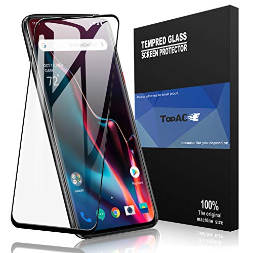 Book Cover TopACE for OnePlus 7 Pro Screen Protector, OnePlus 7 Pro Tempered Glass 9H Hardness [Case Friendly][Anti-Scratch][Bubble Free] Lifetime Replacement Warranty (Black)