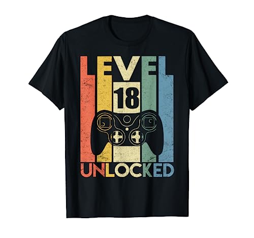 Level 18 Unlocked Tshirt 18th Video Gamer Birthday Boy Gifts T-Shirt