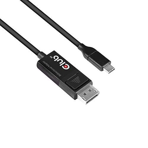 Club3D USB C to Displayport Cable 1.4 8K 60Hz, 4K 120Hz and Displayport to USB C bi-Directional 1.8 Meter/6 Feet HDR Support. (CAC-1557)