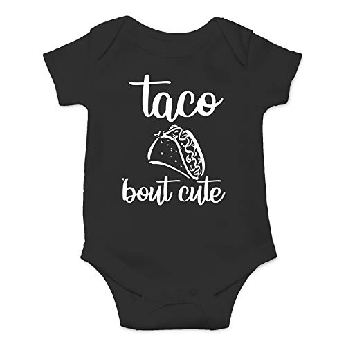 Book Cover Taco Bout Cute - Mexican Food Lover - Funny Cute Infant Creeper, One-Piece Baby Bodysuit (Black, 6 Months)