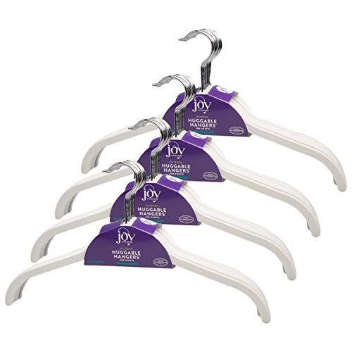 Joy Mangano Hangers (40 Pack) White Huggable Hangers, Non Slip Velvet Hangers, Space Saving Hangers, Clothes Hangers Bulk