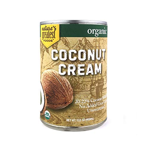 Nature's Greatest Foods, Organic Coconut Cream, No Guar Gum, Unsweetened, 13.5 Ounce (Pack of 12)
