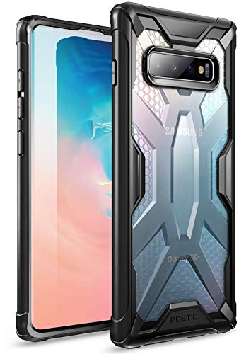 Galaxy S10 Case, Poetic Premium Hybrid Protective Clear Bumper Cover, Rugged Lightweight, Military Grade Drop Tested, Affinity Series, for Samsung Galaxy S10 6.1 inch (2019), Frost Clear/Black
