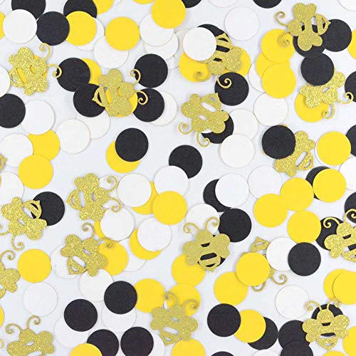 Rainlemon Bumble Bee Confetti Boy Girl Baby Shower Gender Reveal Birthday Party Table Decoration Supply -Pack of 100