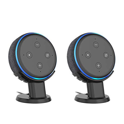 SPORTLINK Table Holder for Echo 3rd Gen Improves Sound Audibility and Appearance - A Must Have Accessories (black-2pack)