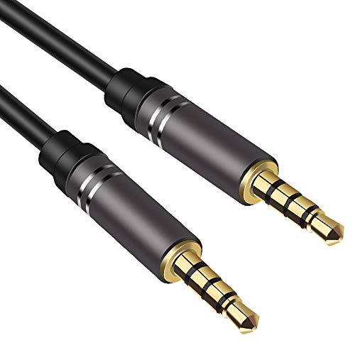 Book Cover 6Ft Male to Male Audio Cable,Jeselry 4 Pole Hi-Fi Stereo Sound 3.5mm Aux Cable Adapter/Auxiliary Cable/Aux Cord Compatible All 3.5mm-Enabled Devices 1.8M