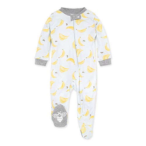 Book Cover Burt's Bees Baby Baby Girls' Sleep and Play PJs, 100% Organic Cotton One-Piece Romper Jumpsuit Zip Front Pajamas, Apple of My Eye, 6 Months